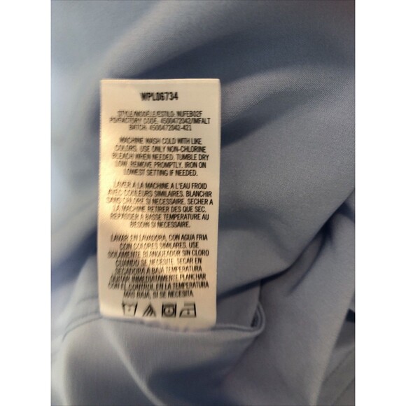 NAUTICA Boys Performance Poly/Spandex Blue L/S Dress Shirt M 10-12 EUC - Picture 5 of 6